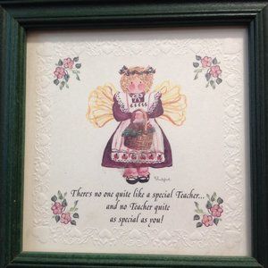 Special Teacher Gift;  5 x 5 green frame
